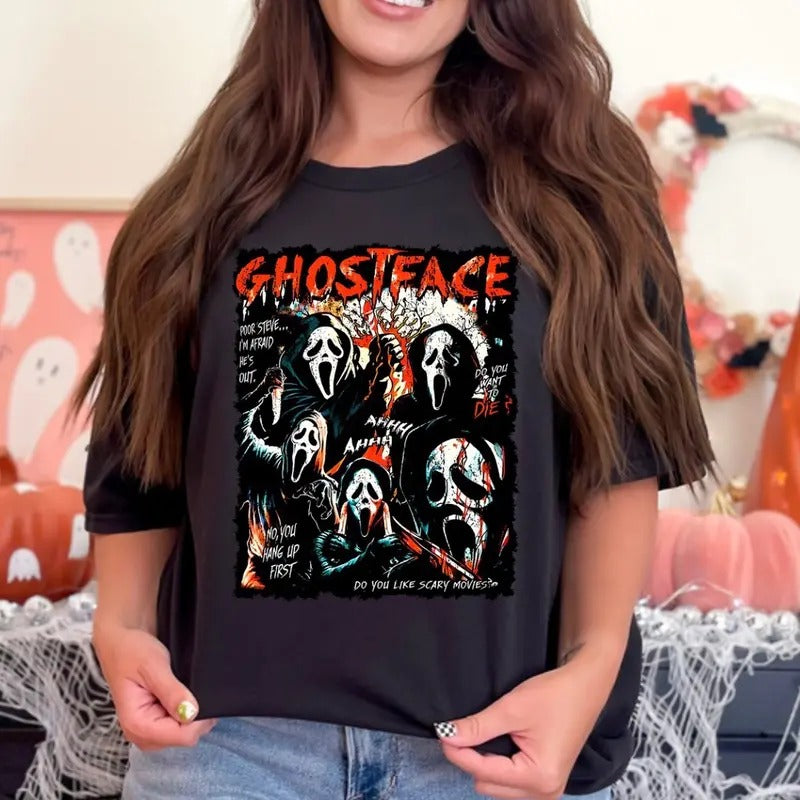 Red ghost shirt or sweater Hoodie Sweatshirt | PrintMintTees.com