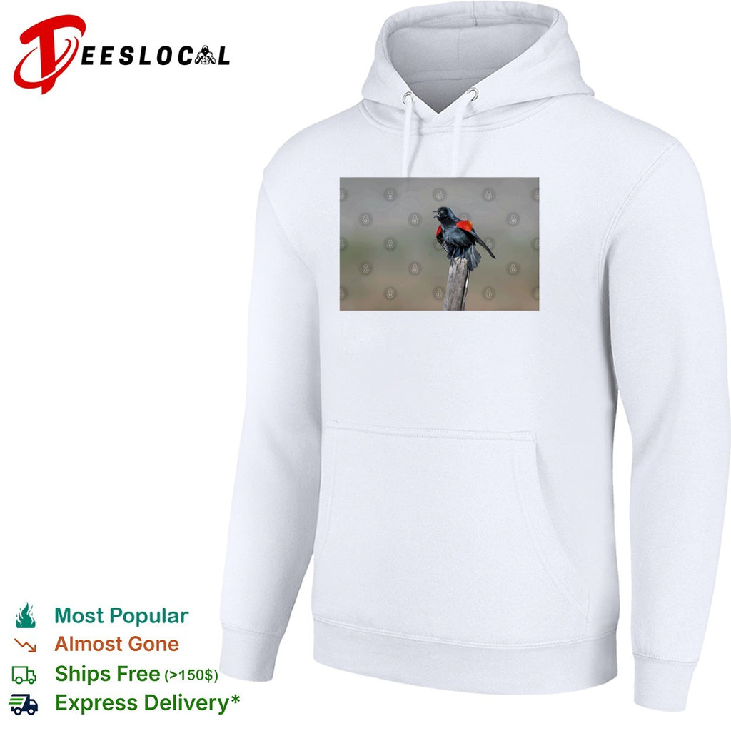Red-winged blackbird singing shirt