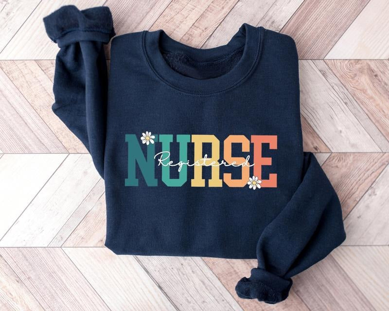 Registered Nurse Sweatshirt, Daisy Registered Nurse Shirt, Floral RN Tee Shirt, Registered Nurse T-Shirt, Nurse...