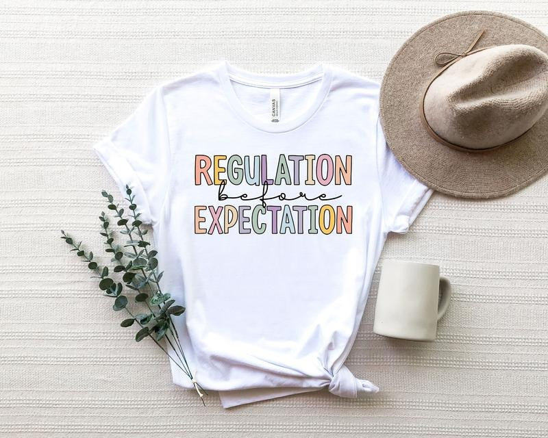 Regulation Before Expectation Shirt, Special Education Shirts, Accessibility Teacher Gift, Sensory Regulation T-shirts,...