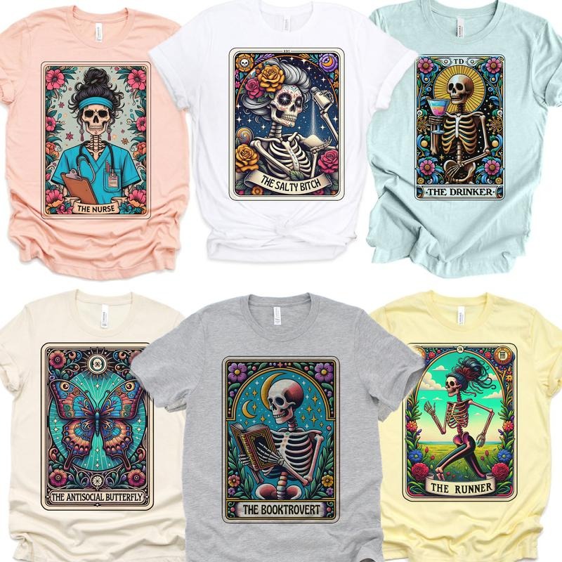 Relatable  Tarot Tees Tarot Skeleton Tees Tarot Nurse Top Tarot Reader Tshirt Skeleton Running T-Shirt Tarot Card The...