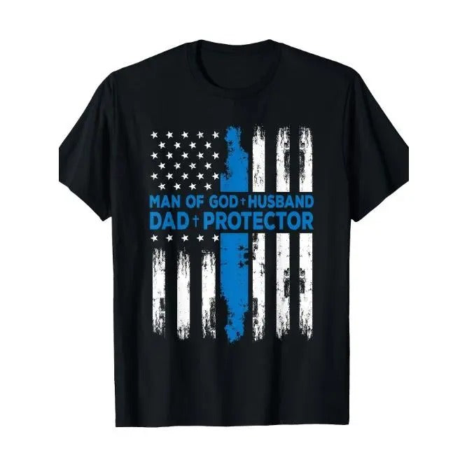 Religious Man Of God Husband Dad Protector T-Shirt - Made in USA Hoodie Sweatshirt | PrintMintTees.com