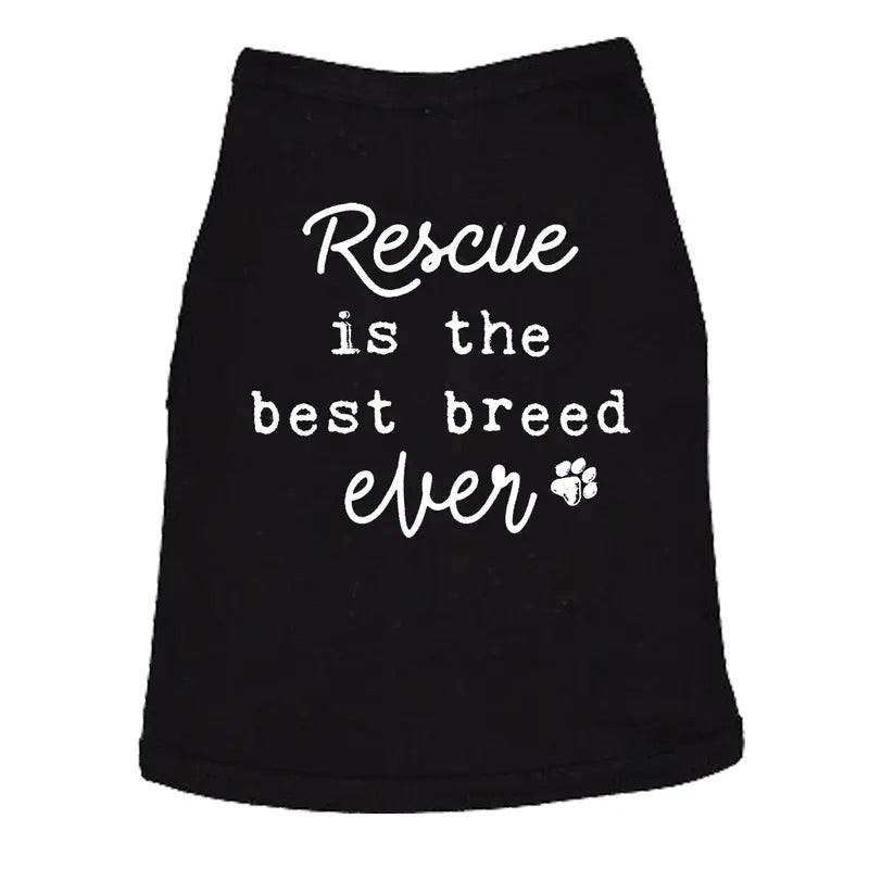 Rescue Is The Best Breed Ever Dog Shirt Pet Puppy Tee Funny Dog Puppy Shirt Black Hoodie Sweatshirt | PrintMintTees.com