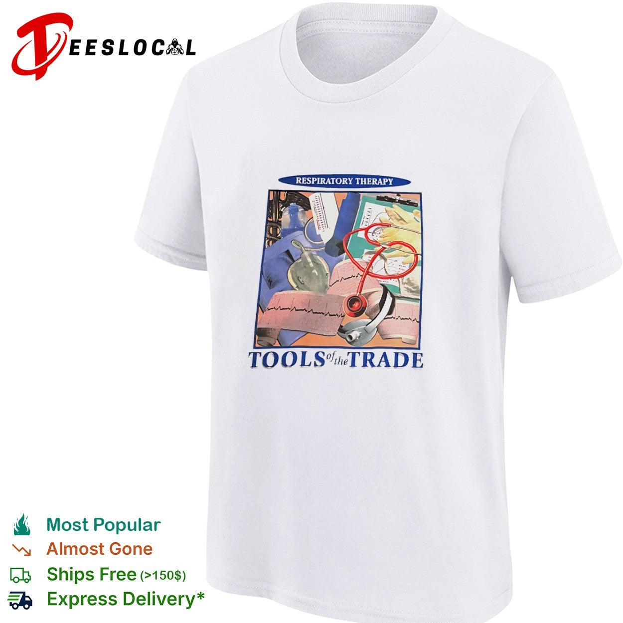 Respiratory Therapy Tools of the Trade Medical Equipment Stethoscope shirt