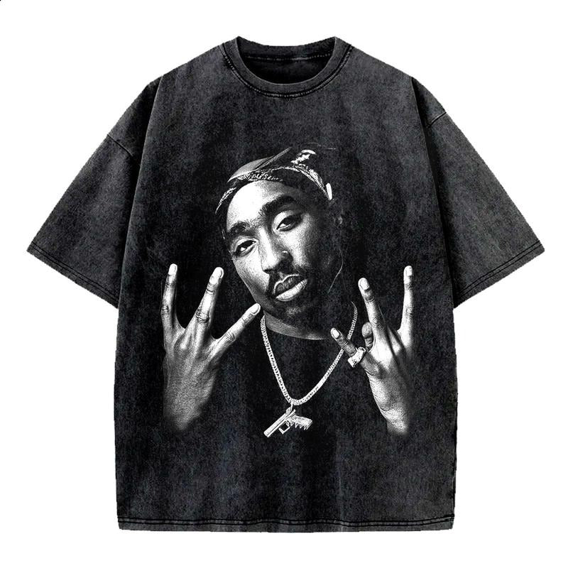 Retro 2PAC Vintage Hip Hop Style Legend Graphic Unisex Wash Tee, Vintage Rap Streetwear Shirt, Oversized Urban Style...