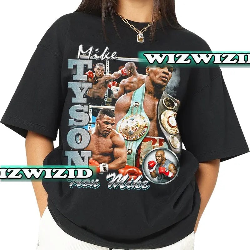 Retro 90's Mike Tyson Homage Shirt, Iron Mike Boxing Graphic Shirt, Gift For Women and Man Unisex T-Shirt Hoodie Sweatshirt