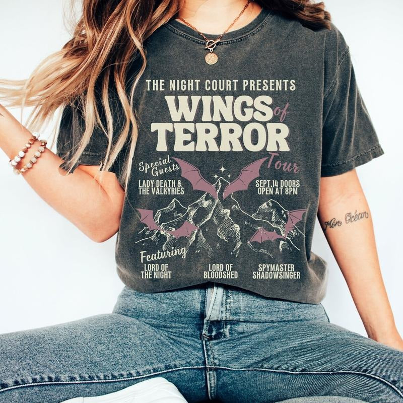 Retro ACOTAR Bat Shirt Rhysand Azriel Acotar Cassian Acotar Velaris Shirt Valkyrie Shirt Acotar SJM T-Shirts, Hoodie, Sweatshirt