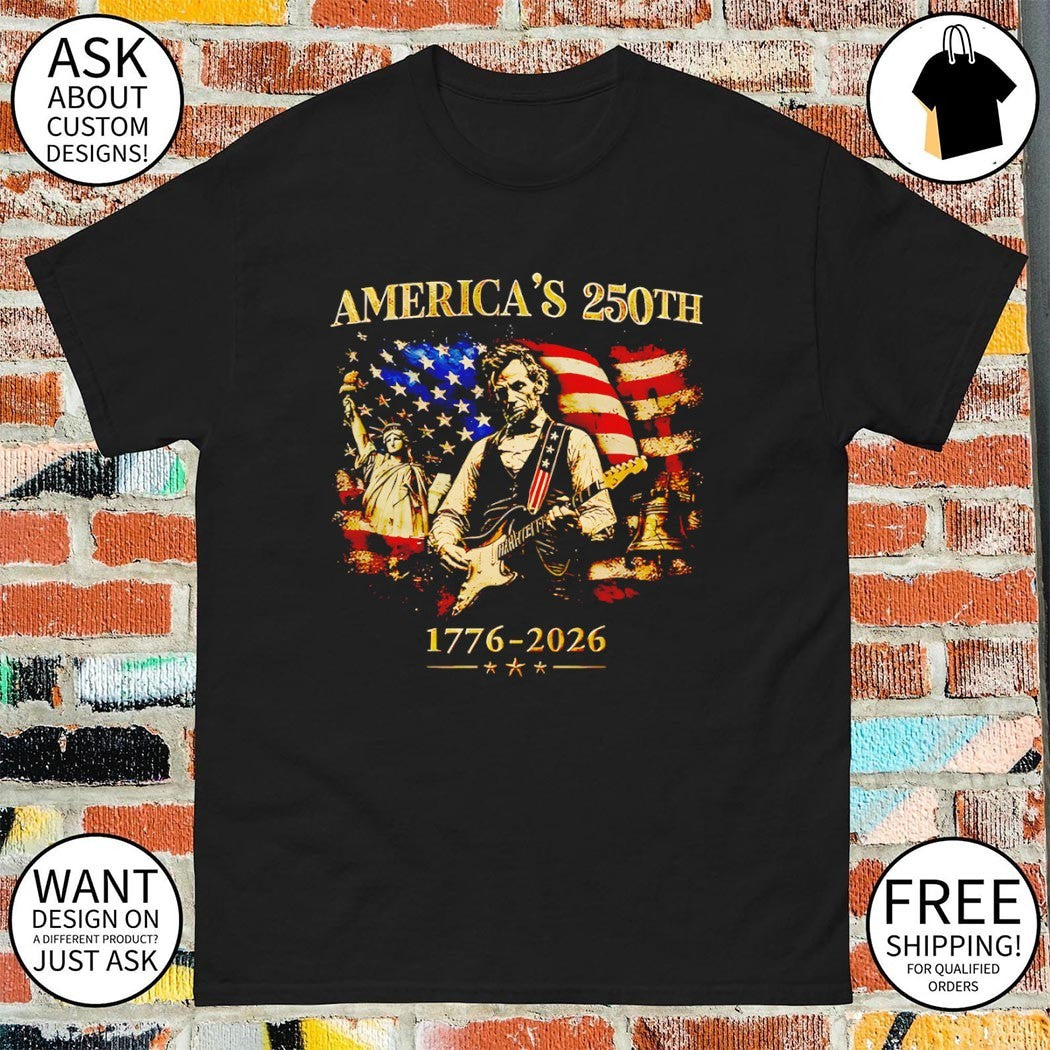 Retro Abraham Lincoln Guitar 250 Years of Freedom America’s 250th 1776-2026 shirt