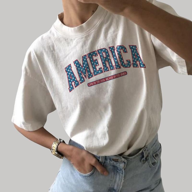 Retro America Graphic Shirt, Vintage Star America Shirt For Women, 4th Of July America Tee, American Patriotic USA...