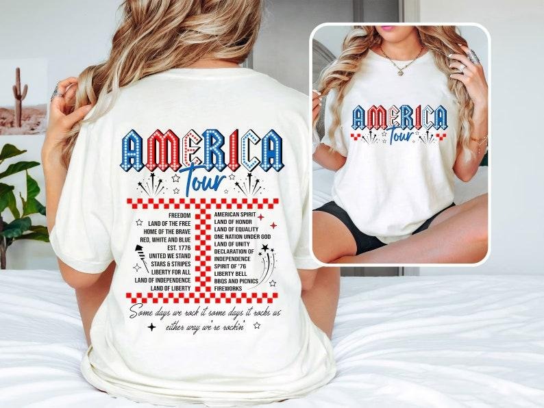 Retro America Tour Shirt, 4th of July Shirt, 1776 Independence Day Shirt, America Shirt, USA Shirt, American Flag Shirt,...