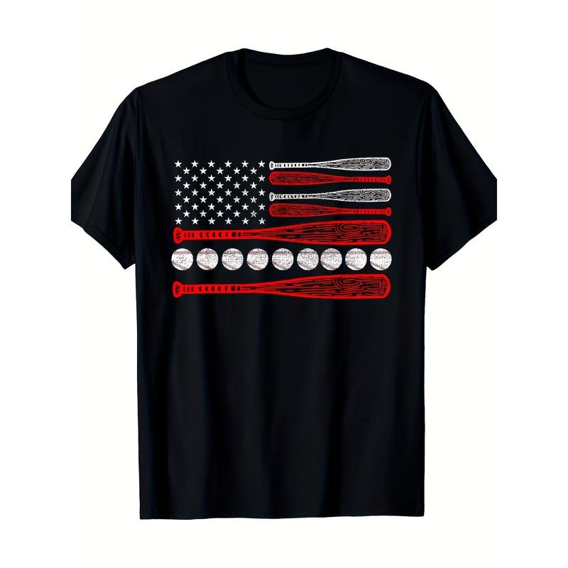 Retro American Flag Baseball T-shirt, Men's T-shirt, 220g made in usa Hoodie Sweatshirt | PrintMintTees.com