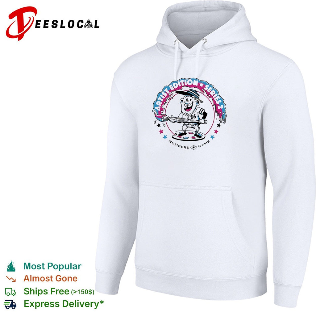 Retro Artist Edition Series 2 Numbers Game 26 Cartoon Baseball Paint Palette Mascot shirt