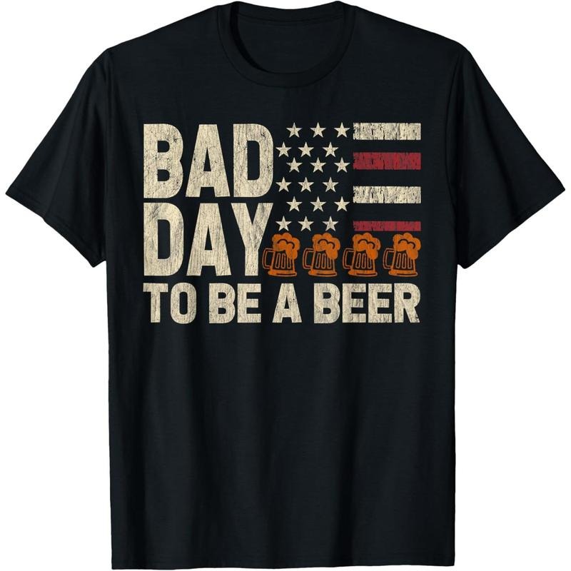 Retro Bad Day To Be A Beer USA Flag Beer 4th of July T-Shirt  made in us Hoodie Sweatshirt | PrintMintTees.com