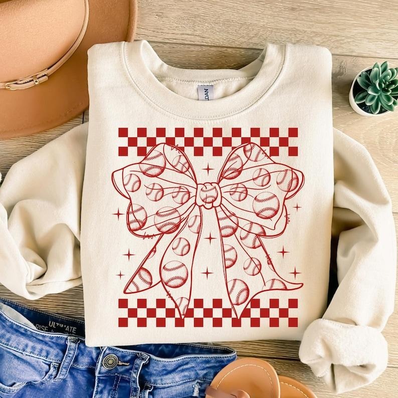 Retro Baseball Coquette , Game Day , Checkered Baseball Mom , Mama , Tis the Season Sweatshirt Shirt Hoodie