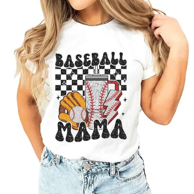 Retro Baseball Mama Shirt, Mom Baseball Shirt, Mom Life Baseball, Baseball Mom Tees, T Ball Mom Shirt Gift, Baseball Mom,...