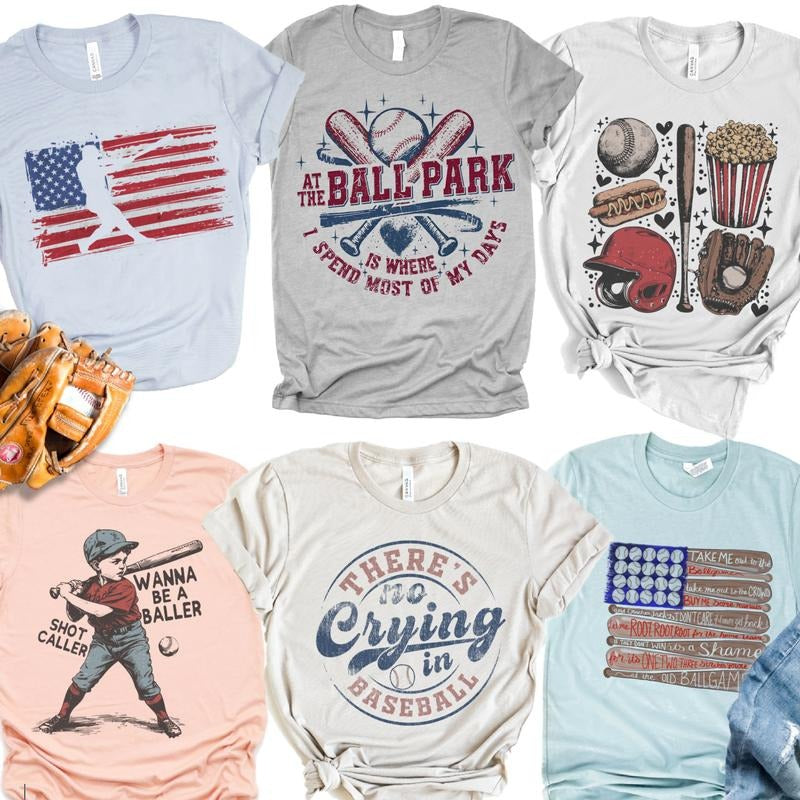 Retro Baseball Tees Vintage Baseball Tshirts There's No Crying in Baseball T-shirt Ballpark Baseball Tops Hoodie, Sweatshirt