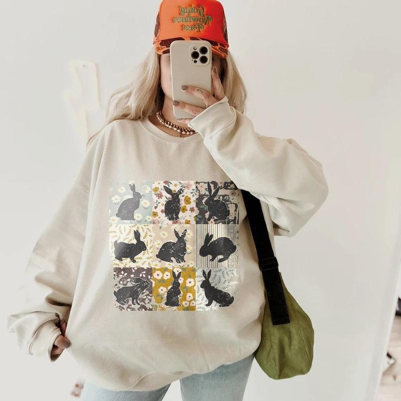 Retro Boho Easter Bunny Sweatshirt T-Shirts, Hoodie | PrintMintTees.com