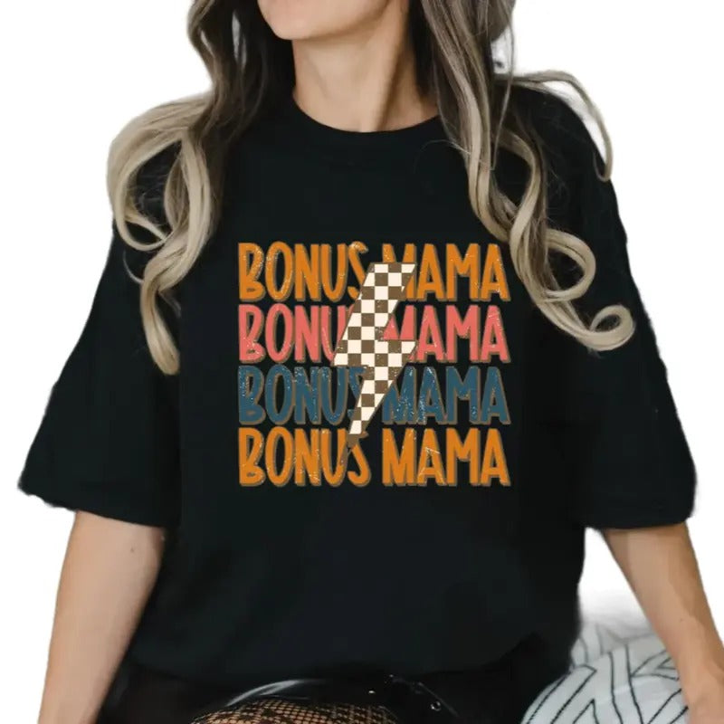 Retro Bonus Mama Shirt, Step Mom Gift Shirt, Mother's Day Tshirt, Bonus Mother Gifts, B*st Stepmother Ever Tee, Unisex...