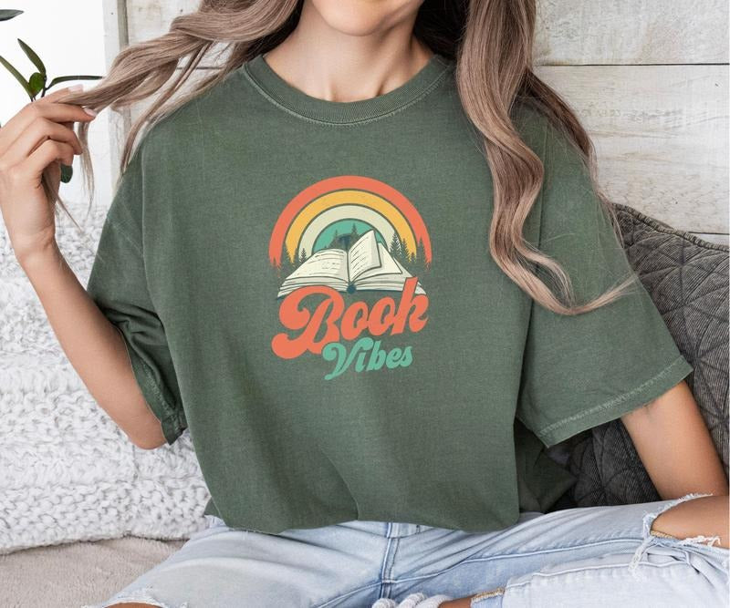 Retro Book Vibes Comfort colors Tee shirt Hoodie Sweatshirt | PrintMintTees.com