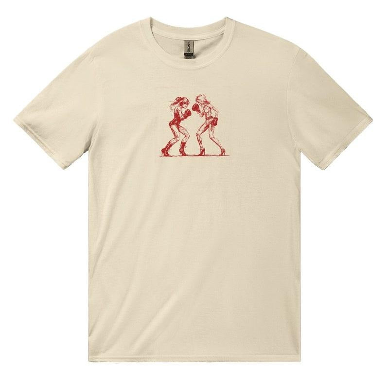 Retro Boxing Girls Unisex Tee, Coquette Tee, Vintage Graphic Top, Pinterest Aesthetic, 90s Tshirt, Y2K Shirt, Vintage...