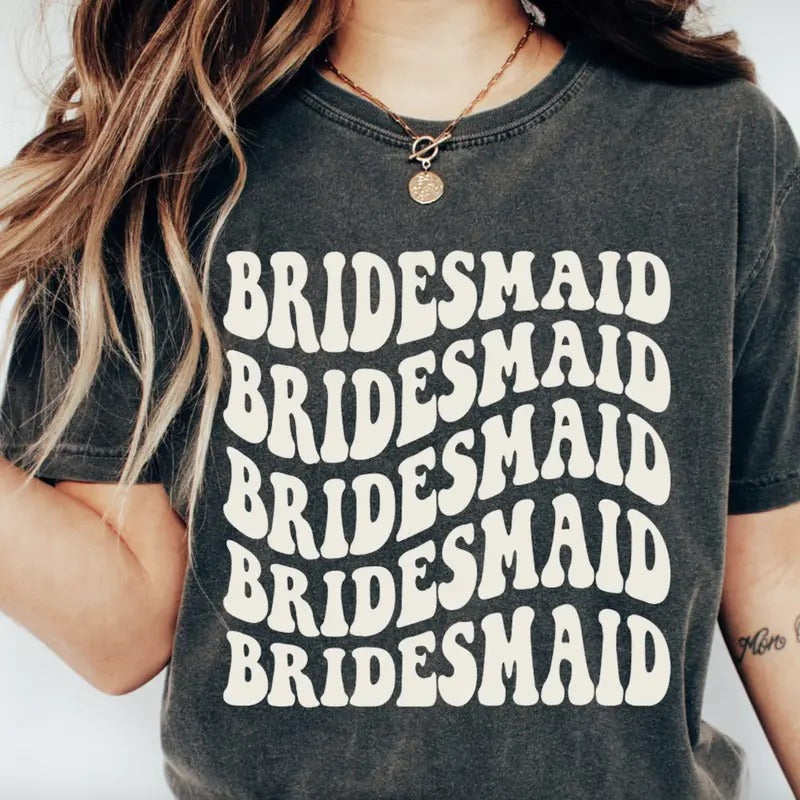 Retro Bridesmaid Shirt, Custom Bridesmaids Shirt, Bachelorette Party Shirt, Bridal Gift, Honeymoon Gift, Bachelorette...