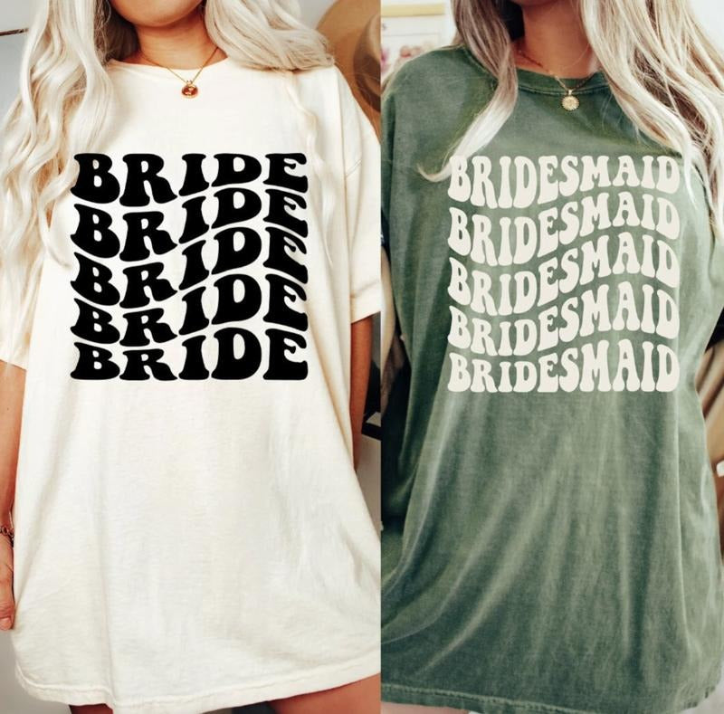 Retro Bridesmaid Shirt, Custom Bridesmaids Shirt, Bachelorette Party Shirt, Bridal Gift, Honeymoon Gift, Bachelorette...