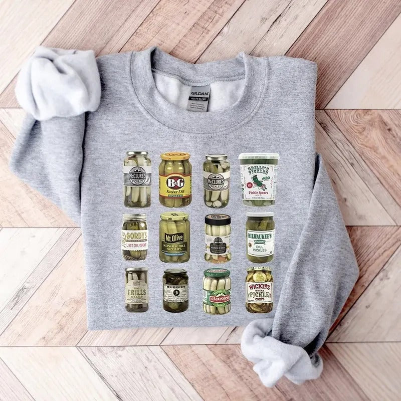 Retro Canned Pickles Sweatshirt Pickle Lovers Hoodie Pickle Crewneck Sweatshirt Canning Shirt Pickle Shirt Pickle...