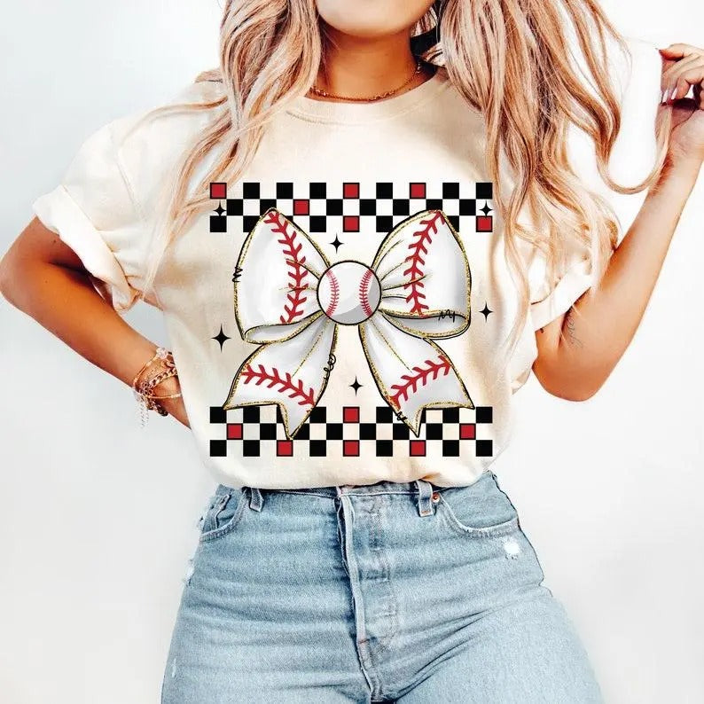 Retro Checkered Baseball tshirt-sweatshirt-hoodie, Baseball Mom sweatshirt, Game Day Baseball hoodie, Baseball Coquette...