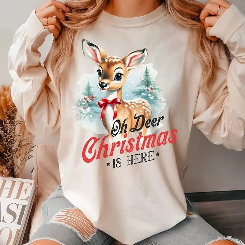 Retro Reindeer Nostalgic Vintage Shirt Retro Reindeer 1950s Shirt Mid Century Xmas Shirt Vintage T-Shirts, Hoodie, Sweatshirt