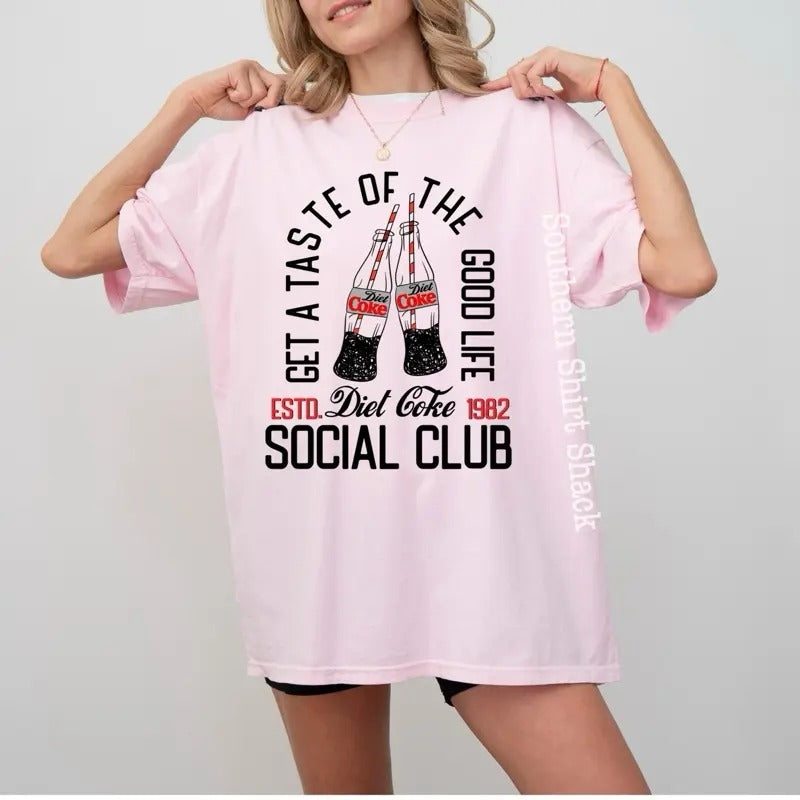 Retro Diet Cola Social Club | blossom comfort colors t shirt Hoodie Sweatshirt | PrintMintTees.com