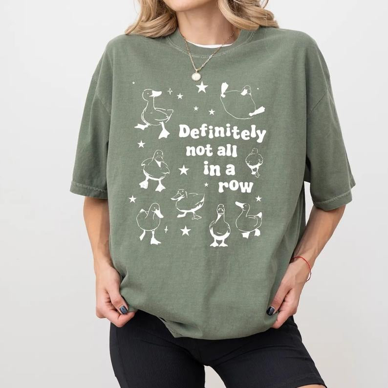 Retro Ducks Definitely Not Row Shirt Funny Saying Meme Funny Mental Health T-Shirts, Hoodie, Sweatshirt