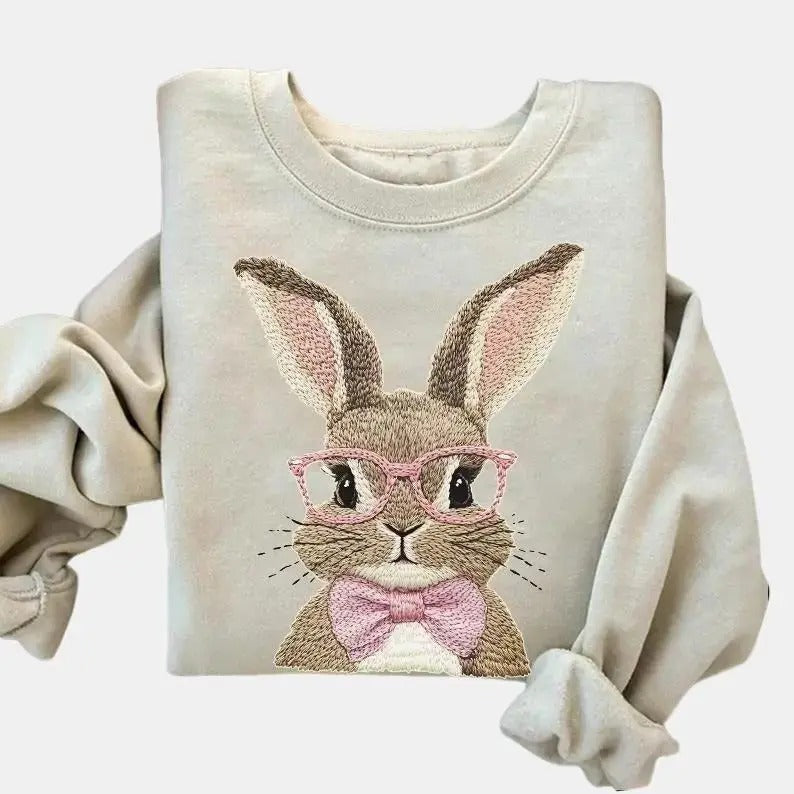 Retro Easter Bunny T-shirt & Sweatshirt, Vintage Happy Easter Shirt, Faux, Funny Easter Bunny Sunglasses Holiday, Gift...