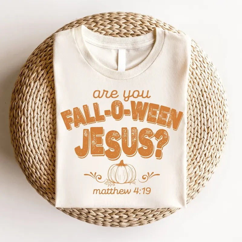Retro Fall Religious Shirt, Are You Fall-O-Ween Jesus, Womens Christian Shirt, Follow Jesus Shirt Cotton Top Hoodie...