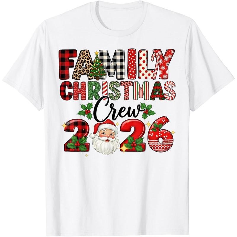 Retro Family Christmas Crew 2026 Squad Family Matching Xmas T-Shirt Hoodie Sweatshirt | PrintMintTees.com
