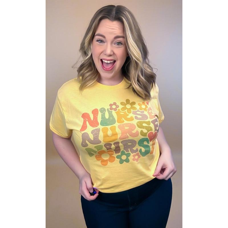 Retro Floral Nurse T-Shirt Hoodie Sweatshirt | PrintMintTees.com