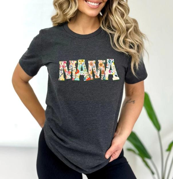 Retro Flower Mama T-shirt, Shirt for Mom for Mother's Day, Mama T-Shirt, Mom Shirt for Mom for Mother's Day, Mama T-shirt...