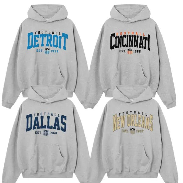 Retro Football All Team Hoodie, Football Sweatshirts, Football Fan Gift Shirt | PrintMintTees.com