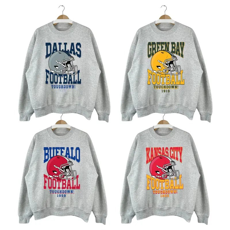 Retro Football All Team Sweatshirt Sport Grey, Football Sweatshirt, Football Fan Gift, Unisex Shirts Hoodie