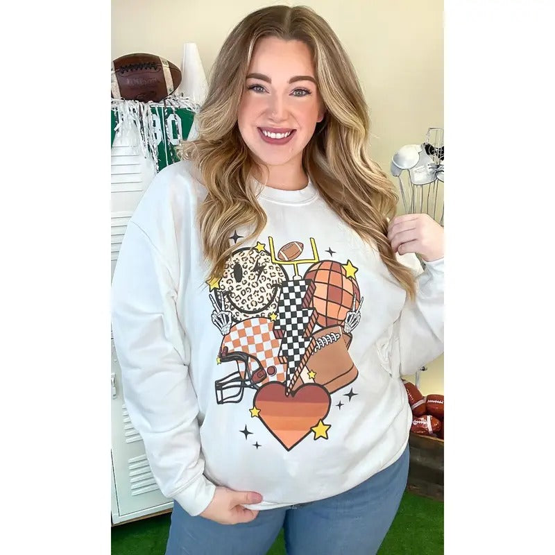 Retro Football Vibes Graphic Sweatshirt Shirt Hoodie | PrintMintTees.com