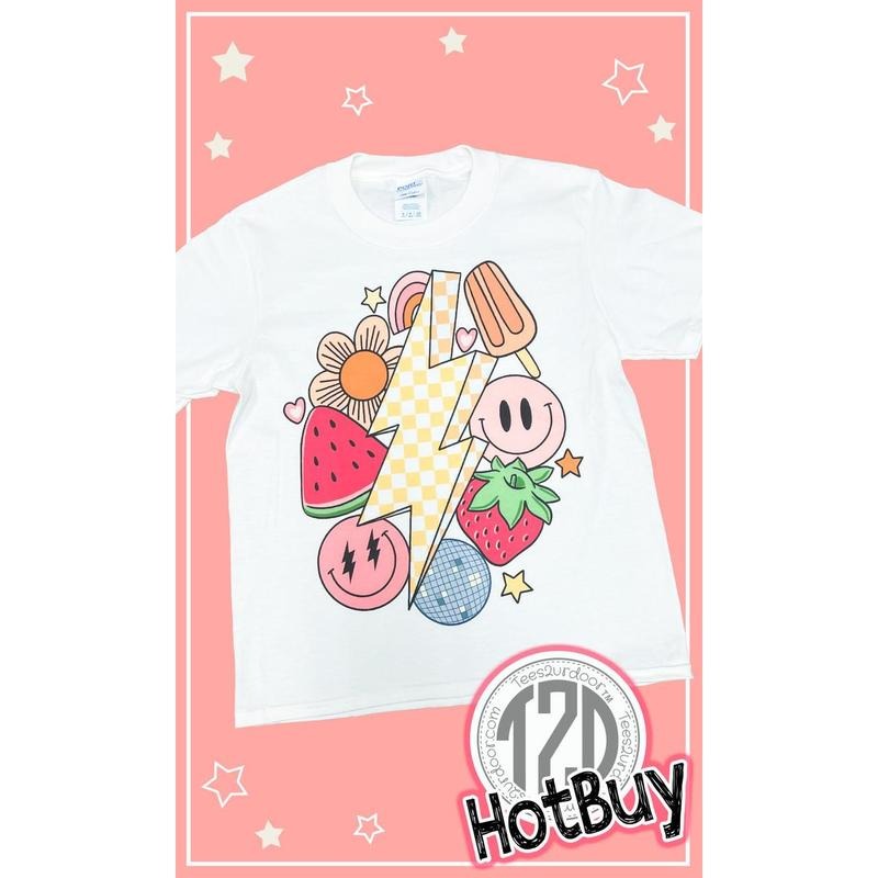 Retro Fruity Summer Youth White Graphic Shirt Hoodie Sweatshirt | PrintMintTees.com
