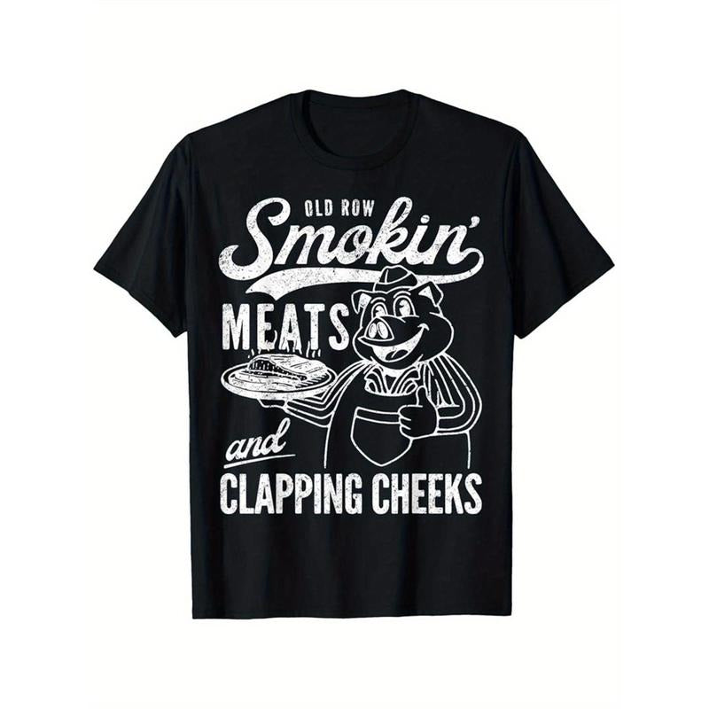 Retro Funny Old Row Smokin' Meats And Clapping Cheeks T-Shirt made in usa Hoodie Sweatshirt | PrintMintTees.com