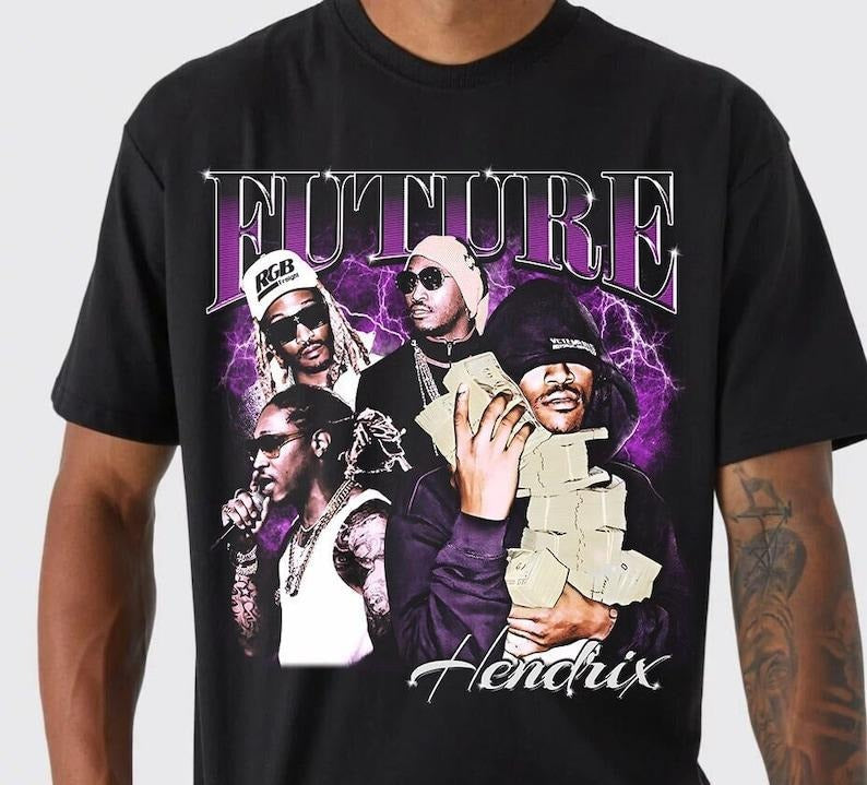 Retro Future Hendrix T-Shirt, Future Merch, Vintage Rap Tee Future, Rap Icon Graphic Tee, Bootleg 90s Fans Shirt, Unisex...