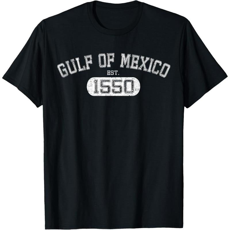 Retro Gulf of Mexico Est 1550 Mexican Flag for Men Women T-Shirt made in usa Hoodie Sweatshirt | PrintMintTees.com