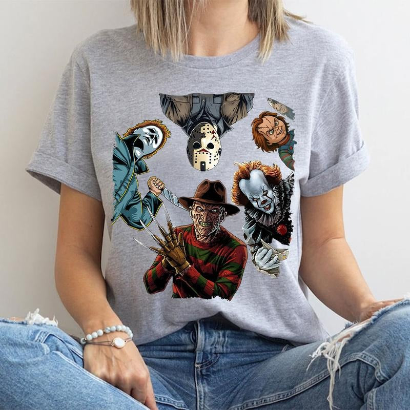 Retro Halloween Shirt, Halloween Characters Shirts, Halloween 2025 Tee, Halloween Horror Movies Shirts Hoodie Sweatshirt