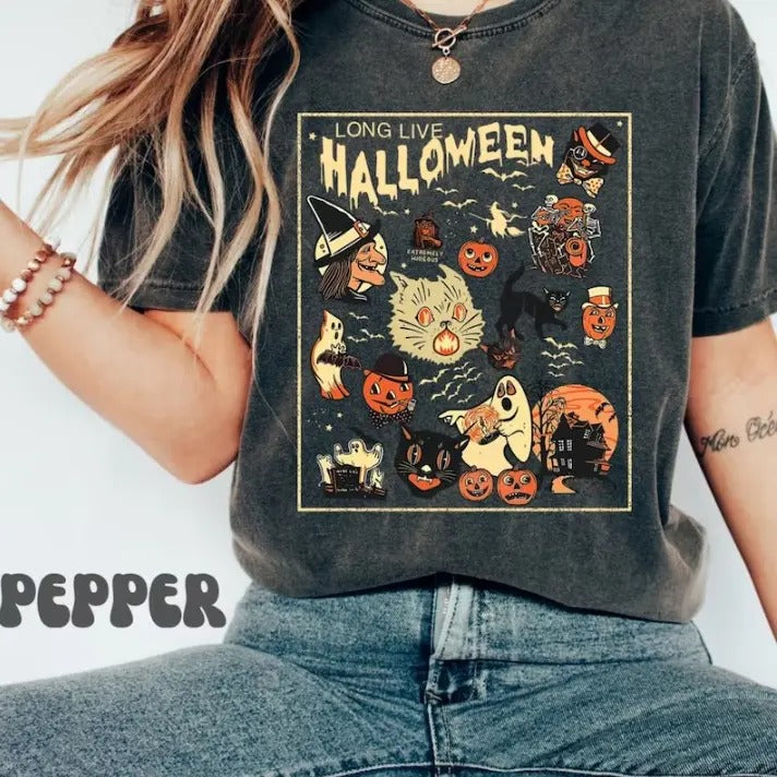 Retro Halloween Shirt, Long Live Halloween, Vintage Halloween Shirt, Retro Halloween, Fall Apparel,Spooky Season Tee...