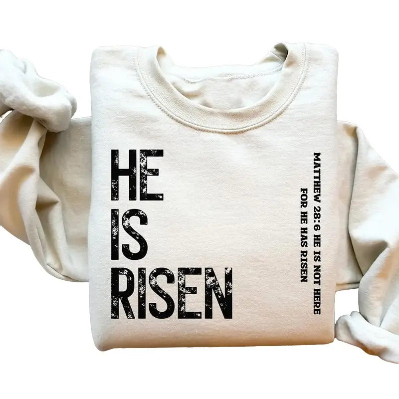 Retro He Is Risen Sweatshirt, Hoodie, T-shirt, Easter Gift, Easter Day Shirt, Gift For Easter | PrintMintTees.com