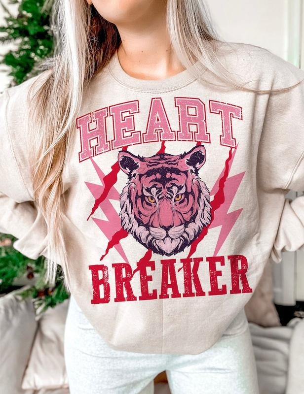 Retro Heartbreaker , Valentines Day Retro Trendy Crewneck Cotton Sweatshirt Shirt Hoodie | PrintMintTees.com