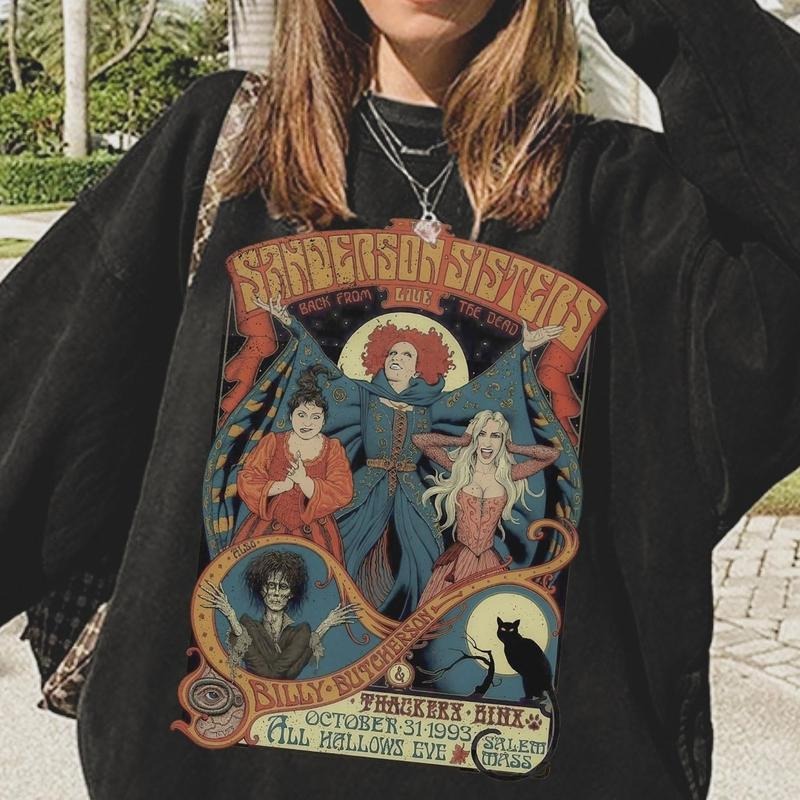 Retro Hocus Pocus Crewneck Sweatshirt, Halloween T-shirt Hoodie | PrintMintTees.com