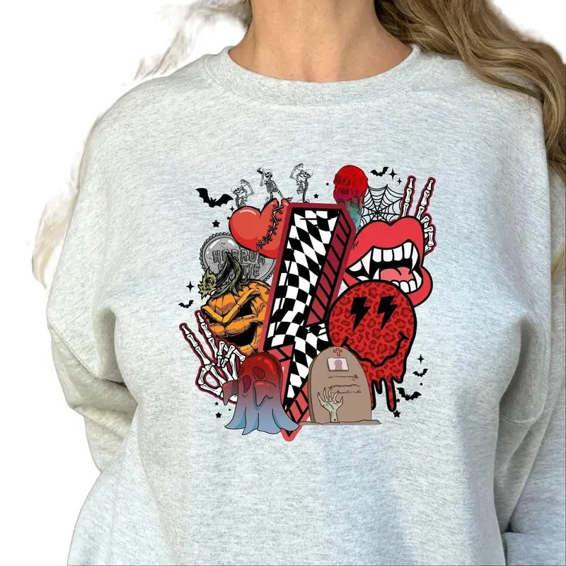 Retro Horror Crewneck Sweatshirt Shirt Hoodie | PrintMintTees.com