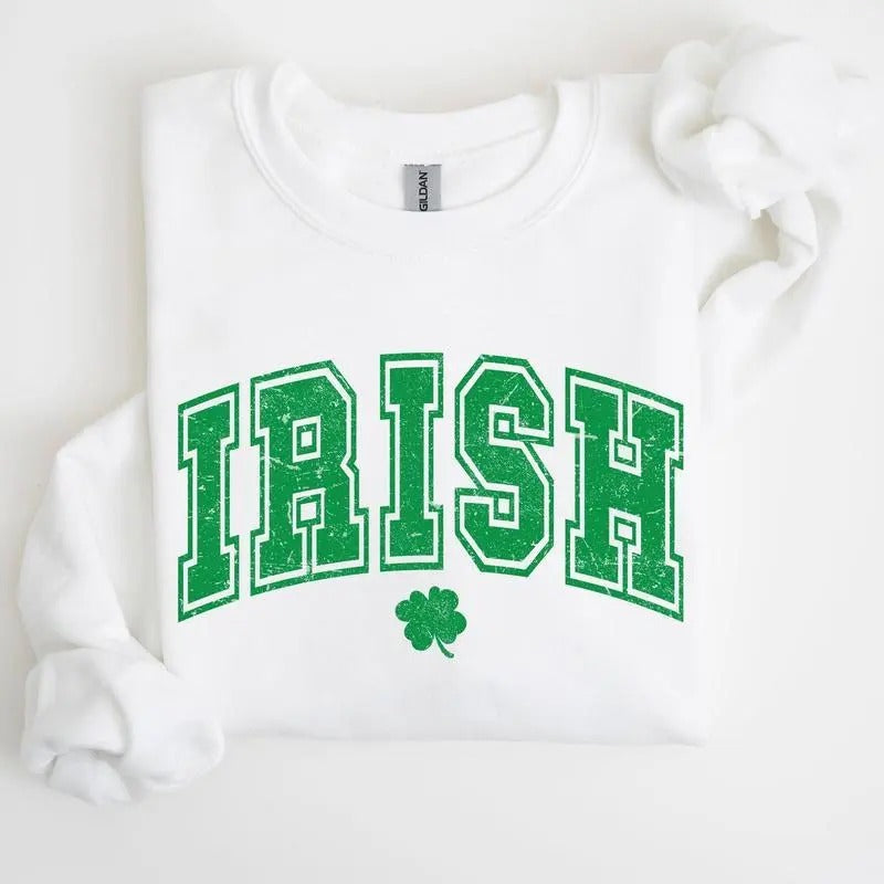 Retro Irish Sweatshirt, St Patricks Day Sweatshirt, Lucky Irish Sweater, St Patricks Day Gift For Irish People, Cool St...